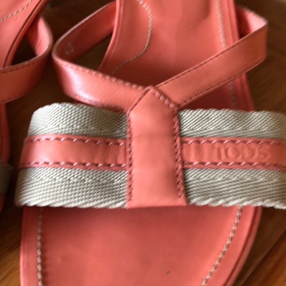 TOD’S coral pink slip on sandles size 40 - Picture 3 of 7